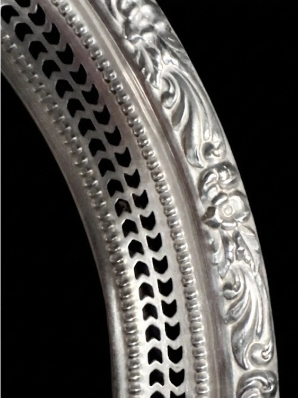 gorgeous !  this vintage Frank M. Whiting porcelain plate sterling silver trim.